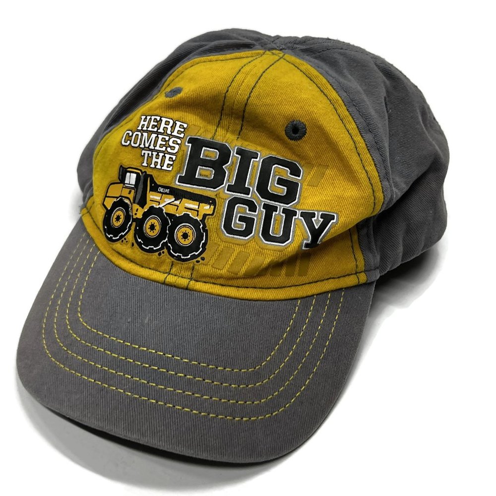 John Deere Here Comes The Big Guy Hat Cap Toddler‎ 2-4 yrs Gray Yellow Stretch